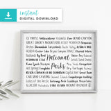 National Parks Digital Download