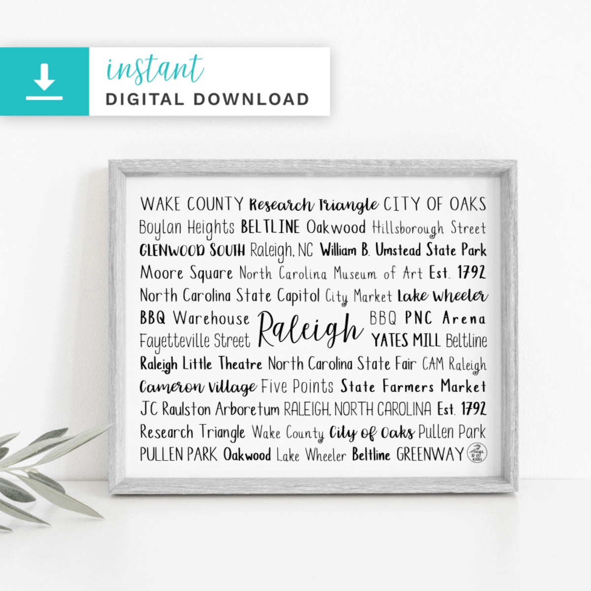 Raleigh, NC Digital Download