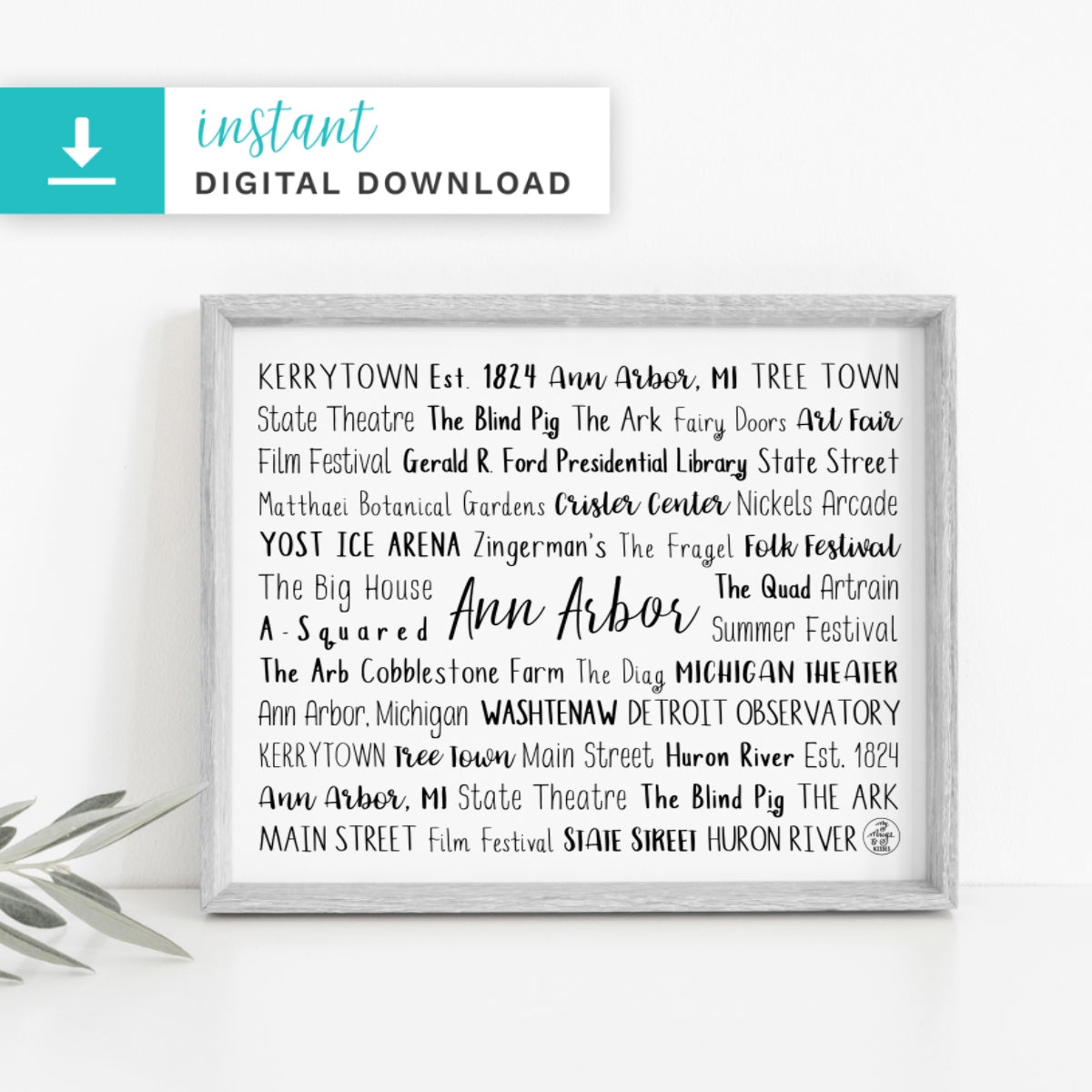 Ann Arbor, MI Digital Download