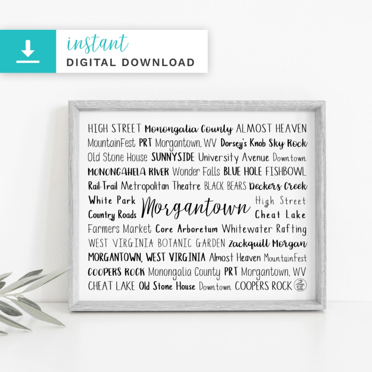 Morgantown, WV Digital Download