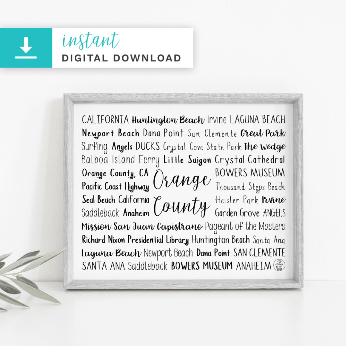 Orange County, CA Digital Download