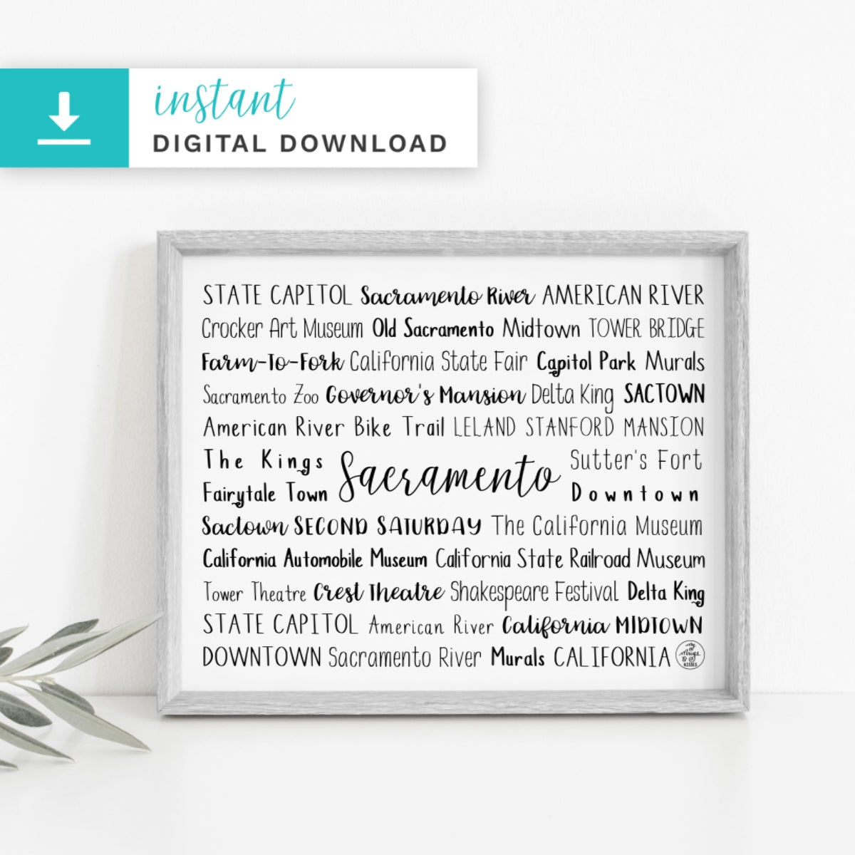 Sacramento, CA Digital Download