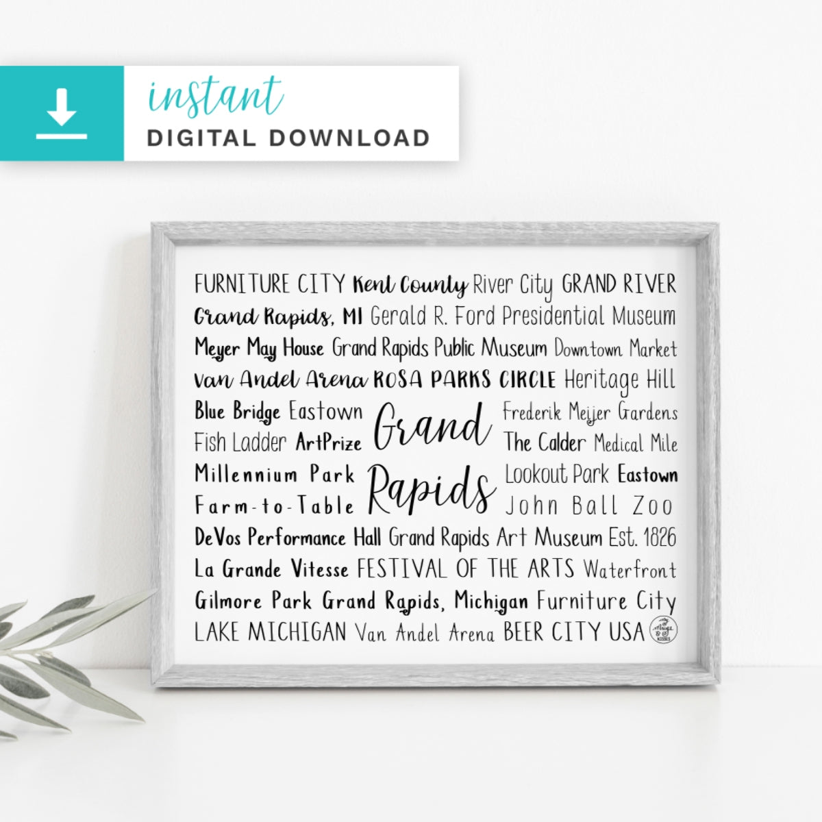 Grand Rapids, MI Digital Download