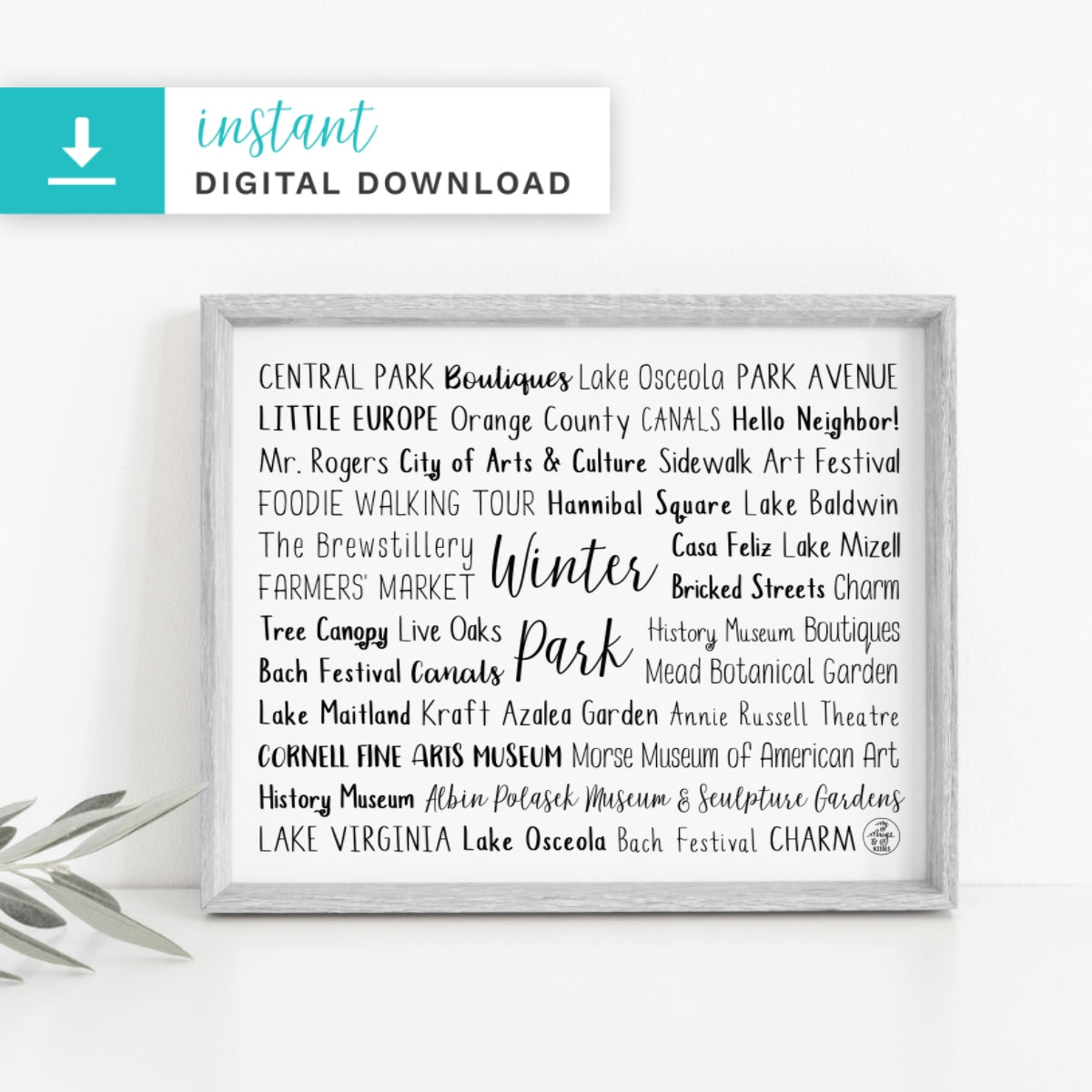Winter Park, FL Digital Download