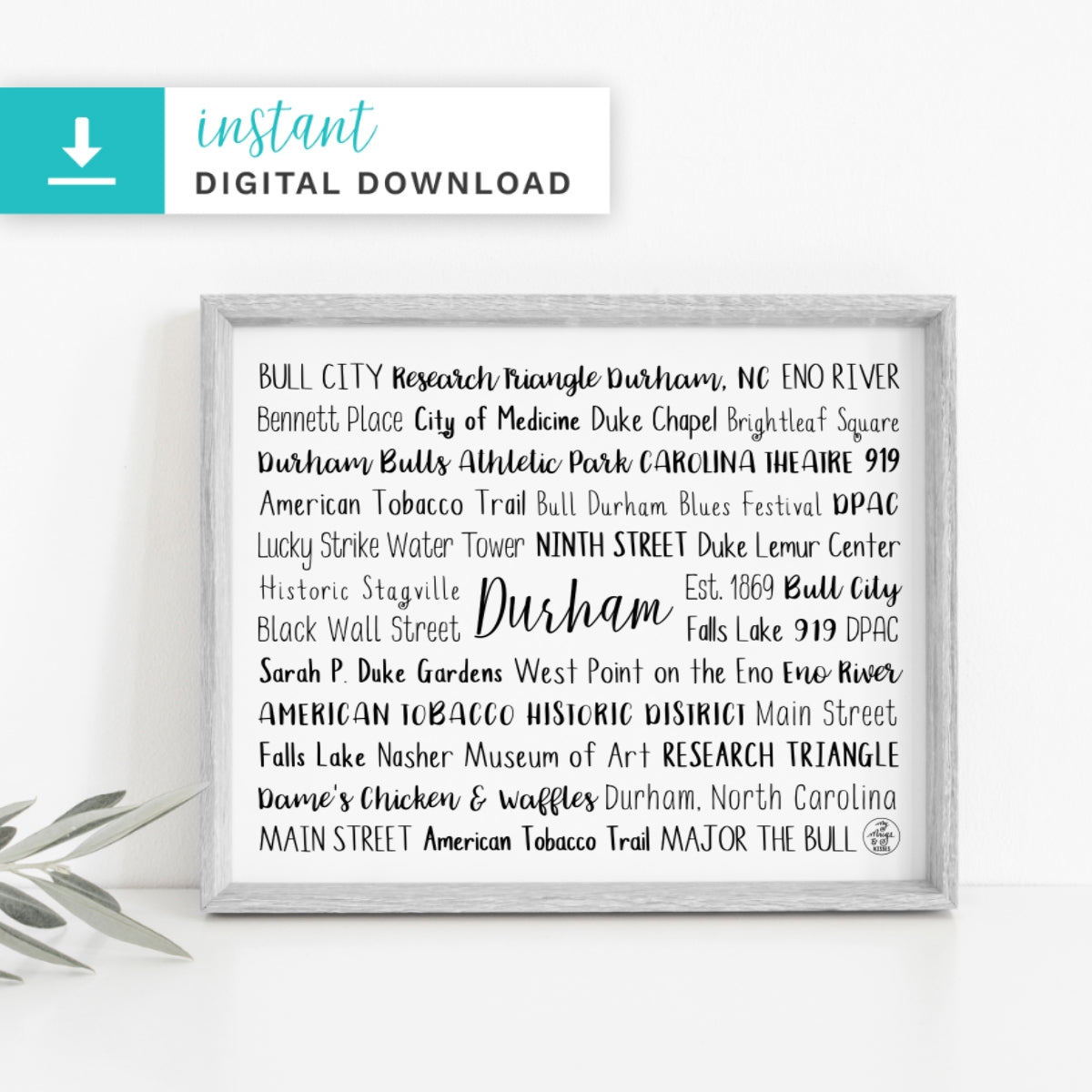 Durham, NC Digital Download