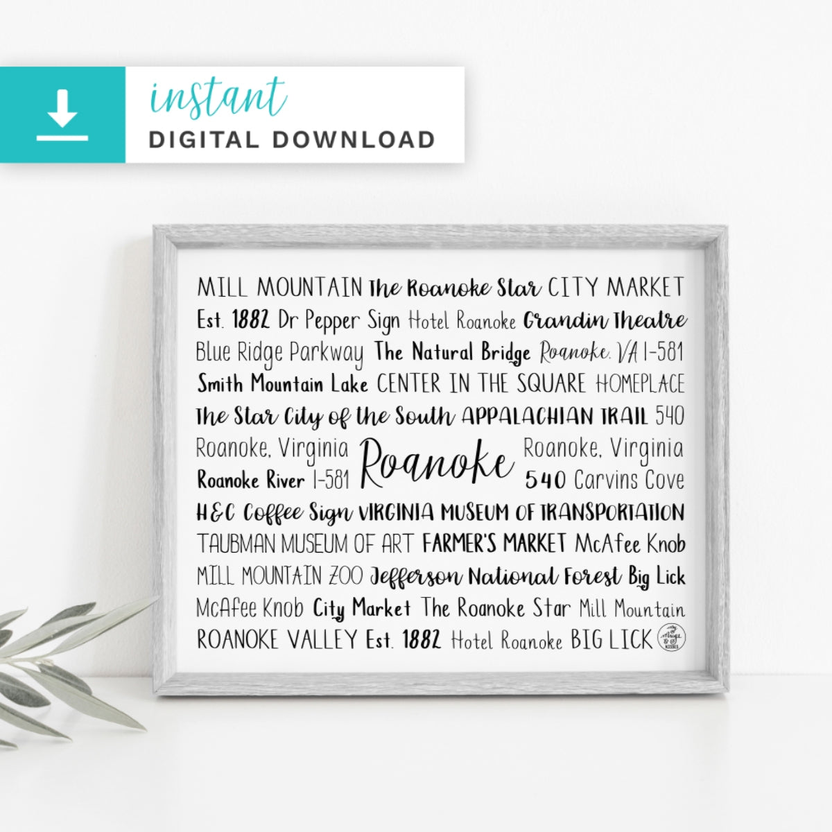 Roanoke, VA Digital Download