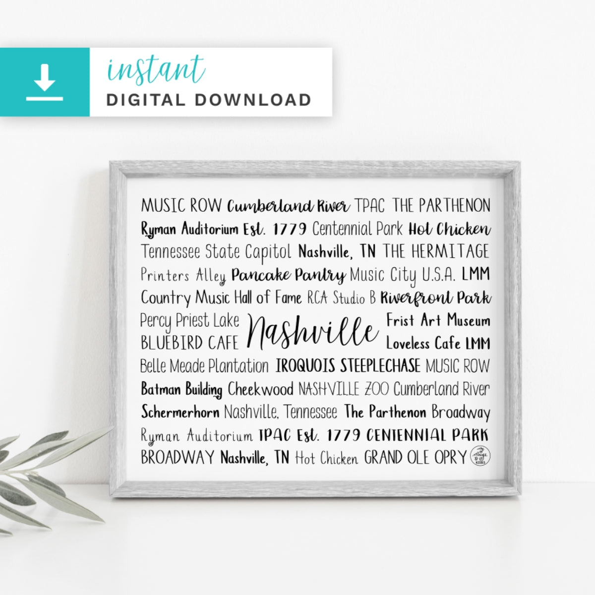 Nashville, TN Digital Download