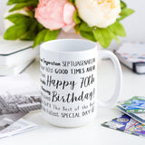 70th Birthday Mug