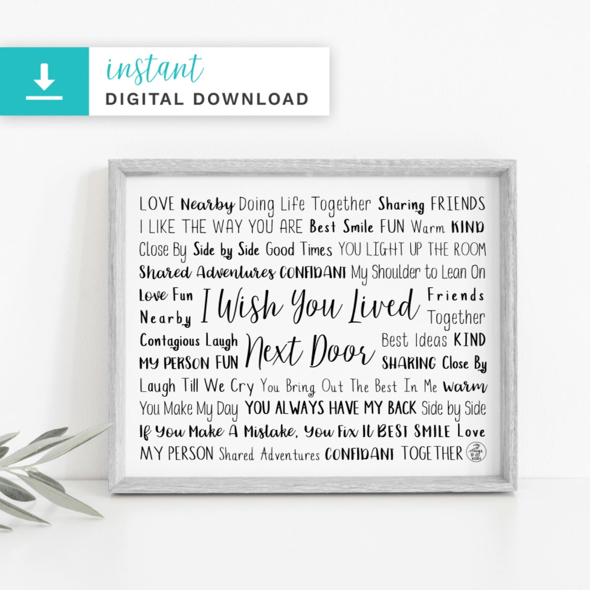 I Wish You Lived Next Door Digital Download